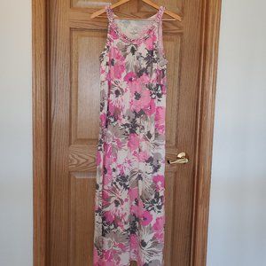 Flower Sleeveless Maxi Dress - Size L